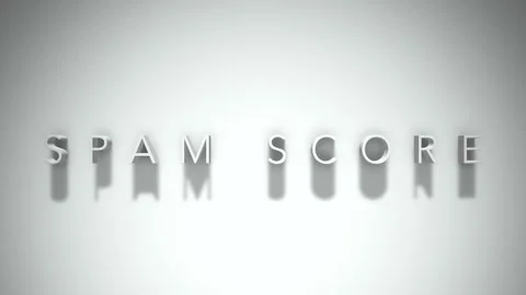 Spam score 3D title animation with shadows on a white background Stock Footage 297268937