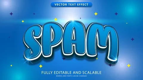 Spam text effect editable eps file Stock Illustration