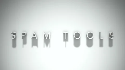 Spam tools 3D title animation with shadows on a white background 스톡 동영상 297023141