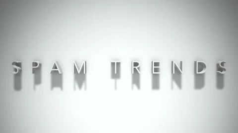 Spam trends 3D title animation with shadows on a white background Stock Footage 297023147