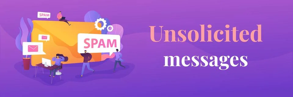 Spam web banner concept. Illustrazione stock