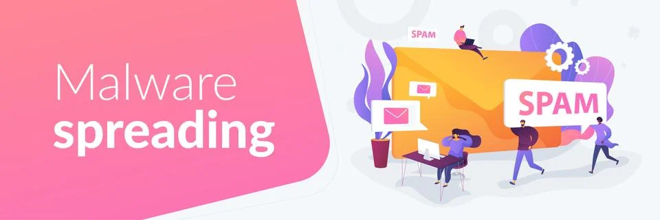 Spam web banner concept. Illustrazione stock