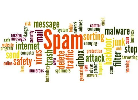 Spam, word cloud concept Illustrazione stock