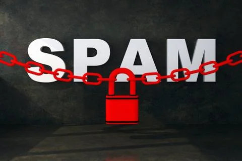 Spam word lock concept Stock Illustration