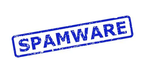 SPAMWARE Stamp Seal with Corroded Surface and Rounded Rectangle Frame Stock Illustration
