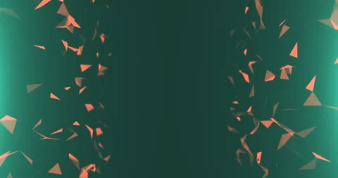 A span between two changing vertical surfaces of yellow triangles on a green Stock Footage 240833501