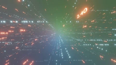 The span of the camera in a bright abstract binary space Stock Footage 115536090