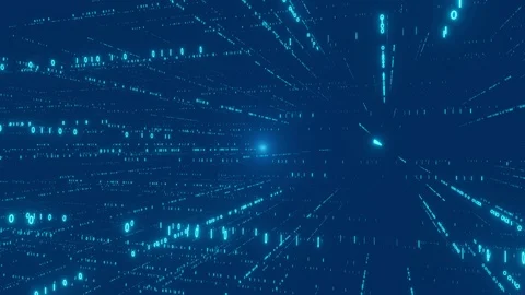 The span of the camera in a bright abstract binary space Stock Footage 115569856