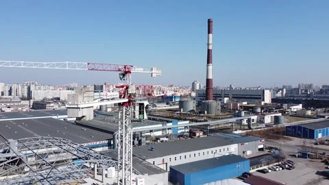 The span of the crane along quadricopter Stock Footage 130397040