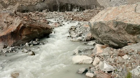 Span of a drone along a mountain river Stock Footage 116596104