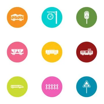 Span icons set, flat style Illustrazione stock