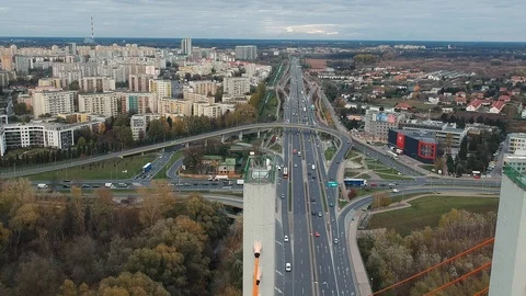 Span from left to right over Most Siekierkowski Stock Footage 121945759
