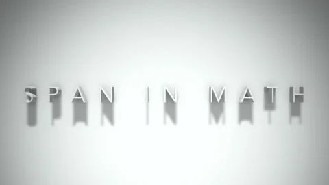 Span in math 3D title animation with shadows on a white background Stock Footage 298002630