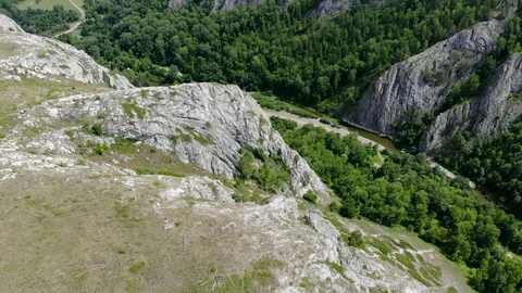 Span nature on a copter, rocks. Stock Footage 129509663