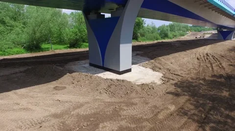 The span of the new bridge over the River Vistula //AERIAL FOOTAGE// Stock Footage 61728807