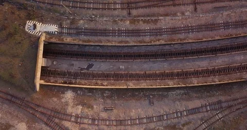 Span over the railway lines of the metro leading from DEPO to the underground Stock Footage 128658858