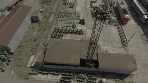 The span over the territory of the plant engineering. Downstairs agricultural Stock-Footage 101780728