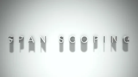 Span scoping 3D title animation with shadows on a white background 库存影片 298002604