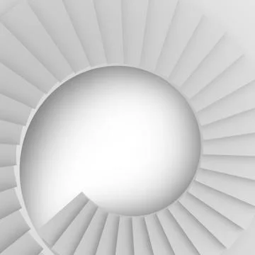 The span of the spiral staircase. Top view. Abstraction 3d illustration Stock Illustration