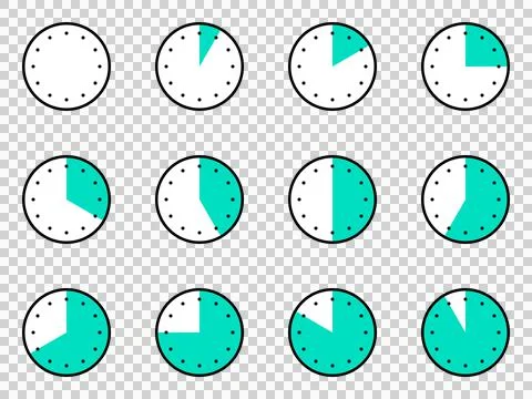 Span of time icon set Stock Illustration