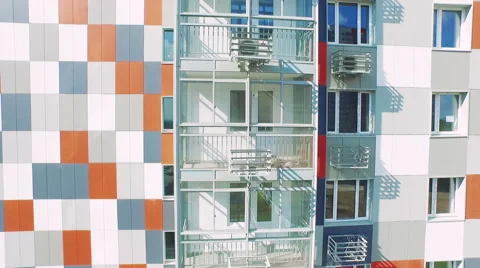 Span From Top to Bottom New Residential Building Aerial View Moscow Summer Day Stock Footage 60773136
