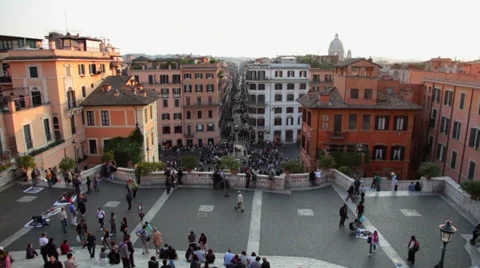 Spanhish steps, Piazza di Spagna, Rome Italy 스톡 동영상 38839333