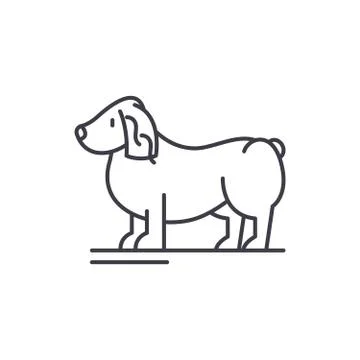 Spaniel line icon concept. Spaniel vector linear illustration, symbol, sign Stockillustratie