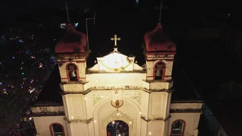 Spanish architectural design of the st. Catherine church of carcar cebu Stock Footage 259856743