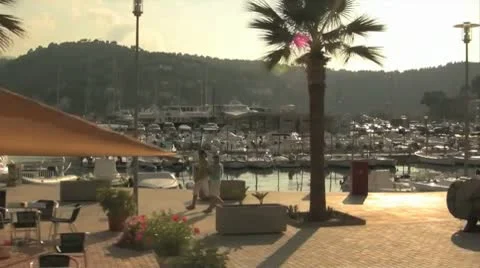Spanish Beach Town Stock Footage 9275009