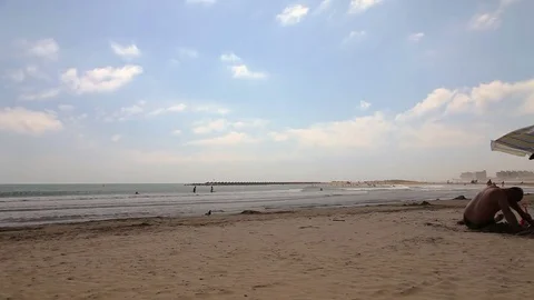 Spanish beaches in Catalonia. Видео 75567554