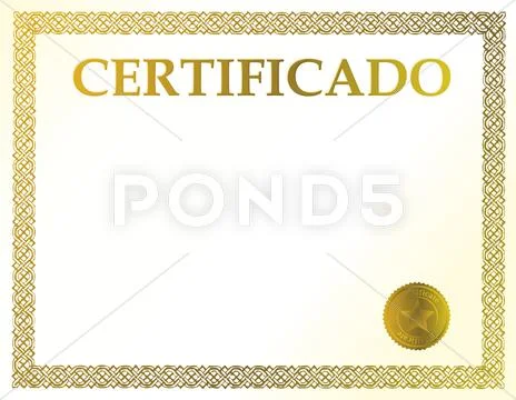 Spanish blank certificate. ready to be filled with your individual text. Stock Illustration