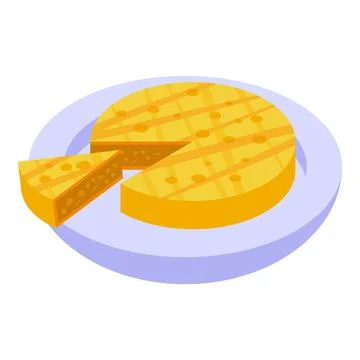 Spanish cake icon isometric vector. Cuisine food Illustrazione stock