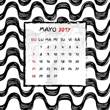 Spanish Calendar 2017. Stock Illustration