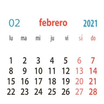 Spanish calendar 2021 vector template .Week starts Monday. Stationery calender Stock Illustration