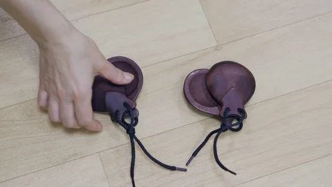 Spanish castanets in the hands Video stock 91716268
