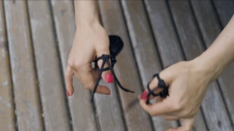 Spanish castanets in the hands Video stock 91716424