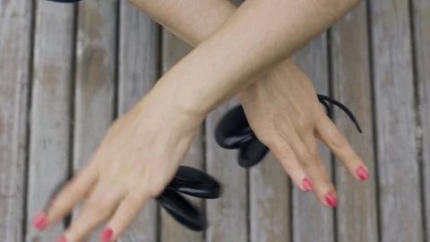 Spanish castanets in the hands Stock Footage 91716425
