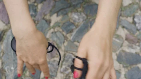 Spanish castanets in the hands Video stock 91716449