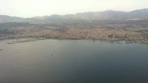Spanish Coastline from a Plane Stock Footage 9270085