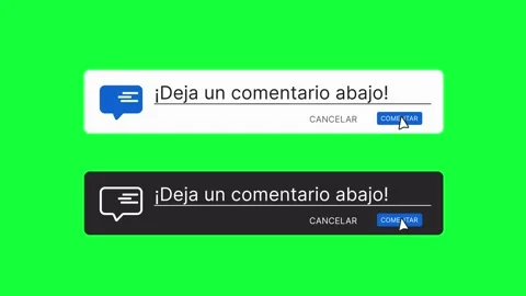 Spanish Comment Animation Leave a Comment Text 4K Green Screen Stock Footage 331449809