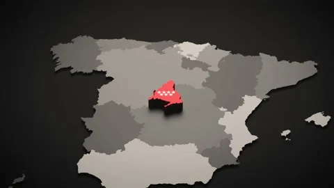 Spanish Community flag with a Spain map in background Stock Footage 169759423