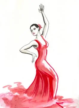 Spanish dancer Stock Illustration