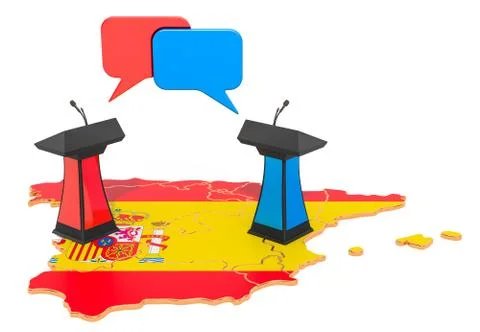 Spanish Debate concept, 3D rendering Ilustración de archivo