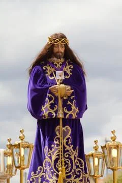 Spanish easter celebration procession of the christ of medinaceli Stock Illustration