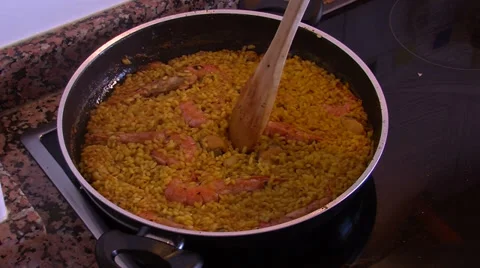 Spanish fish-paella Stock Footage 29157009