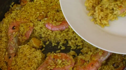 Spanish fish-paella Stock Footage 29157942