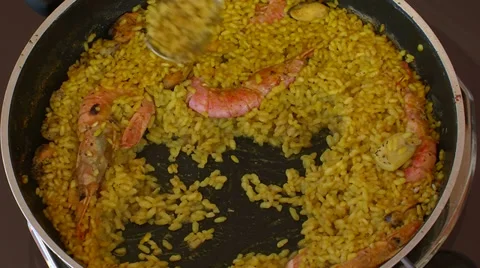 Spanish fish-paella Stock Footage 29159458