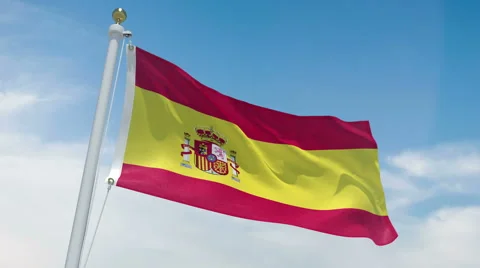 Spanish flag in 4k Stock Footage 62441686