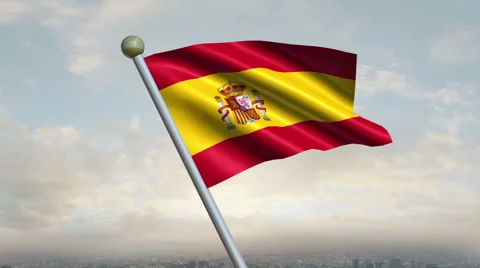 Spanish Flag Animation Vídeo Stock 40238250