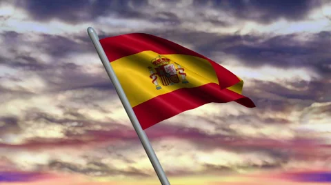 Spanish Flag Animation Vídeos de archivo 40238257